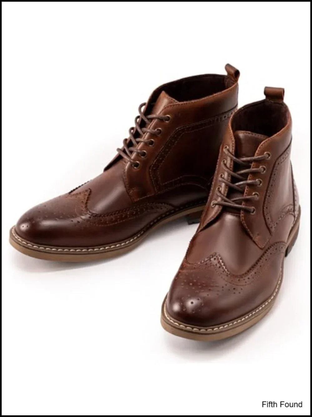 Men's Genuine Leather Dress Boots – Classic Brogue Oxford Ankle Boot